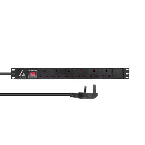 Lanview LVR-3MUK-SW-UK6 power distribution unit (PDU) 6 AC outlet(s) 1U Black