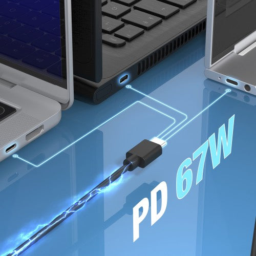 j5create JUP1565DC 67W GaN PD USB-C® Mini Charger with 6 Types of DC Connector-UK, Black