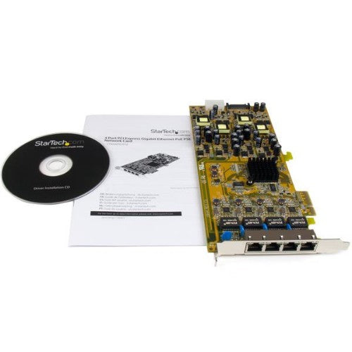 StarTech.com 4 Port Gigabit Power over Ethernet PCIe Network Card - PSE / PoE PCI Express NIC