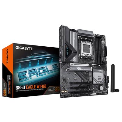 GIGABYTE B850 EAGLE WIFI6E Motherboard - AMD Ryzen 9000 Series CPUs, 8+2+2 Phases Digital VRM, up to 8200MHz DDR5 (OC), 1xPCIe 5.0 + 2xPCIe 4.0 M.2, GbE LAN, WIFI 6E, USB 3.2 Gen 2