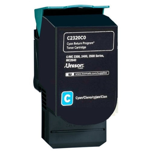 Lexmark C2320C0 Toner-kit cyan return program, 1K pages ISO/IEC 19752 for Lexmark C 2325/2425/2535