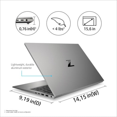 HP ZBook Firefly 15.6 G8 Intel® Core™ i7 i7-1165G7 Mobile workstation 39.6 cm (15.6") Full HD 16 GB DDR4-SDRAM 512 GB SSD NVIDIA Quadro T500 Wi-Fi 6 (802.11ax) Windows 11 Pro Grey