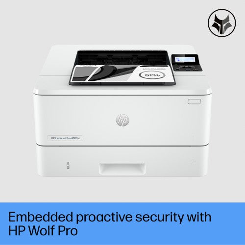 HP LaserJet Pro 4002dw Wireless Black and white Printer, Two-sided printing; Duplex