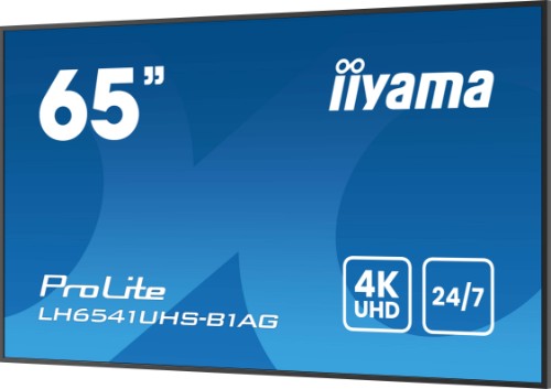 iiyama 65" Professional Digital Signage Display with 4K UHD resolution and 24/7 operating time