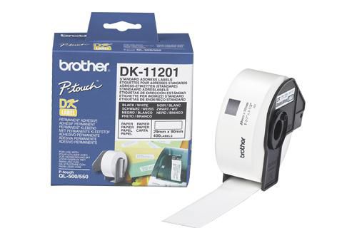 Brother DK-11201 DirectLabel Etikettes 29mm x 90mm 400 for Brother P-Touch QL/700/800/QL 12-102mm/QL 12-103.6mm