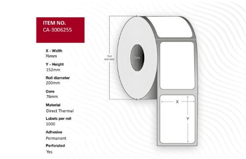 Capture CA-3006255 printer label White
