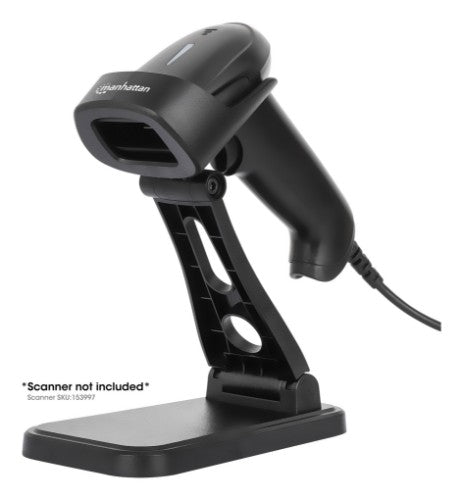 Manhattan Adjustable Barcode Scanner Stand, Height and Angle Adjustable, suitable for barcode scanner products 153997, 154116 and 154185, Black, Lifetime Warranty