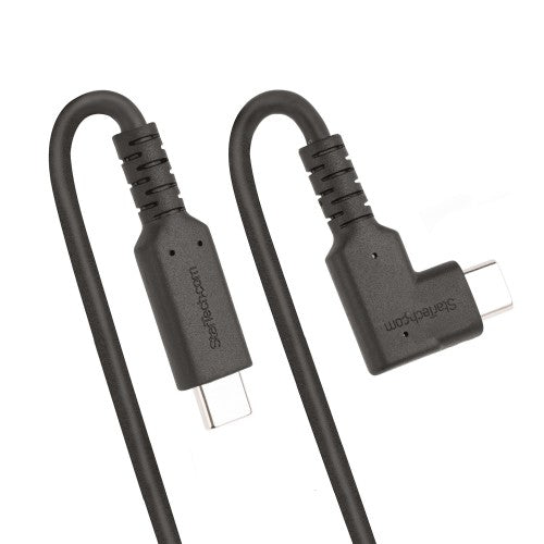 StarTech.com 6.6ft (2m) USB-C Cable, Right-Angled, USB 5Gbps, 100W (5A) Power Delivery, 4K 60Hz DP Alt Mode, Rugged USB C Cord - Thunderbolt Compatible