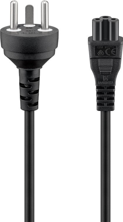 Goobay Mains Connection Cable Denmark, 2 m, Black