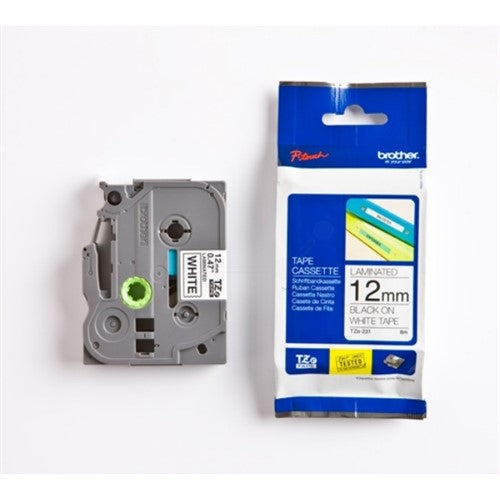Brother TZE-231 DirectLabel black on white Laminat 12mm x 8m for Brother P-Touch TZ 3.5-18mm/6-12mm/6-18mm/6-24mm/6-36mm