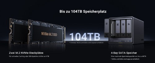 Ugreen NETWORK ATTACHED DX4800PL DISKLESSUK NAS Desktop Intel® Pentium® 8 GB DDR5 0 TB HDD+SSD UGOS PRO