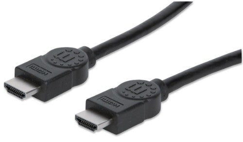 Manhattan HDMI 4K@30Hz Cable, 5m, Male to Male, Black, Ultra HD 4k x 2k, Fully Shielded, Gold Plated Contacts, Lifetime Warranty, High Speed, Equivalent to HDMM5M