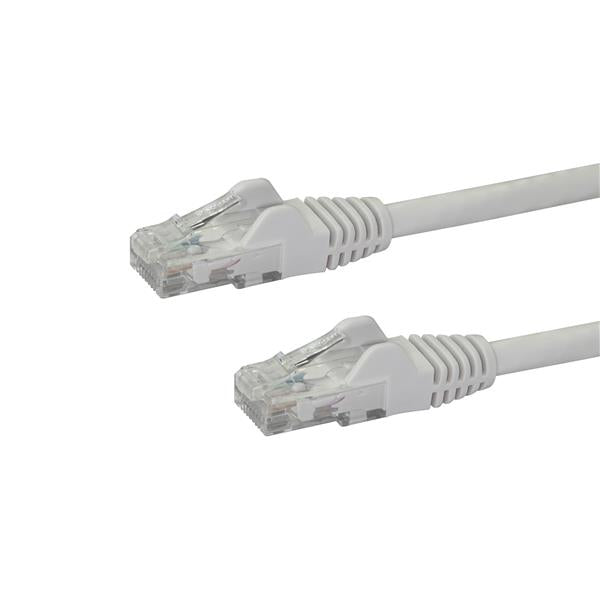 StarTech.com 100ft CAT6 Ethernet Cable - White CAT 6 Gigabit Ethernet Wire -650MHz 100W PoE RJ45 UTP Network/Patch Cord Snagless w/Strain Relief Fluke Tested/Wiring is UL Certified/TIA