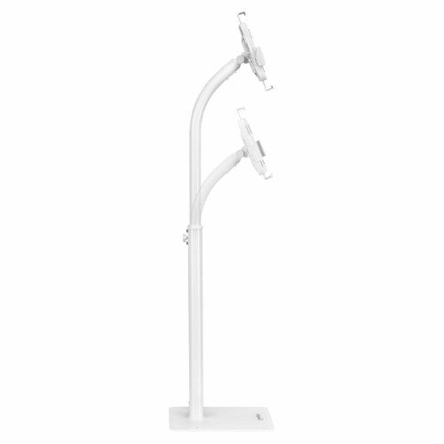 Manhattan Floor Stand (Anti theft) for Tablet and iPad, Universal, 360° Rotation, Tilt +20° to -110°, White, Lockable, Tablets 7.9" to 11", Height adjustable 790 to 1190mm,Extendable clamps: height 200 to 246mm/width 129 to 181mm,Can be bolted to floor (p