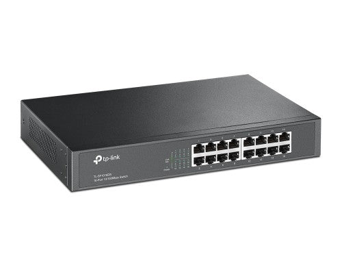 TP-Link TL-SF1016DS network switch Unmanaged Fast Ethernet (10/100) 1U Black