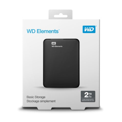 Western Digital WD Elements Portable external hard drive 2 TB 2.5" Micro-USB B 3.2 Gen 1 (3.1 Gen 1) Black