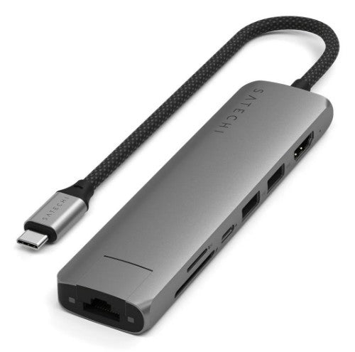 Satechi ST-P7SM interface hub USB Type-C 10000 Mbit/s Grey