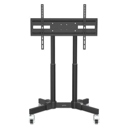Manhattan Low Height Trolley Mount Stand for TV & Monitors, For screens 37" to 65", VESA compatability: all between 200x200 to 600x400mm - check the dimensions of the four mounting holes on back of screen to ensure it fits, Max 40kg, 45° tilt (tool free),