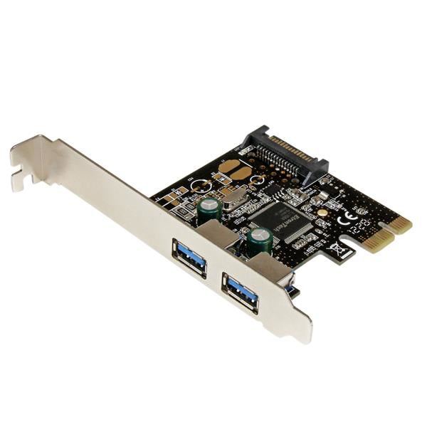 StarTech.com 2 Port PCI Express PCIe SuperSpeed USB 3.0 Controller Card w/ SATA Power