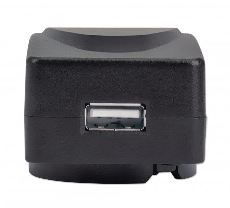 Manhattan Wall/Power Mobile Device Charger USB-A International, USB-A Port, For use in Europe, UK, USA and Australia (interchangeable adaptor), Phone Charger, Three Year Warranty, Black