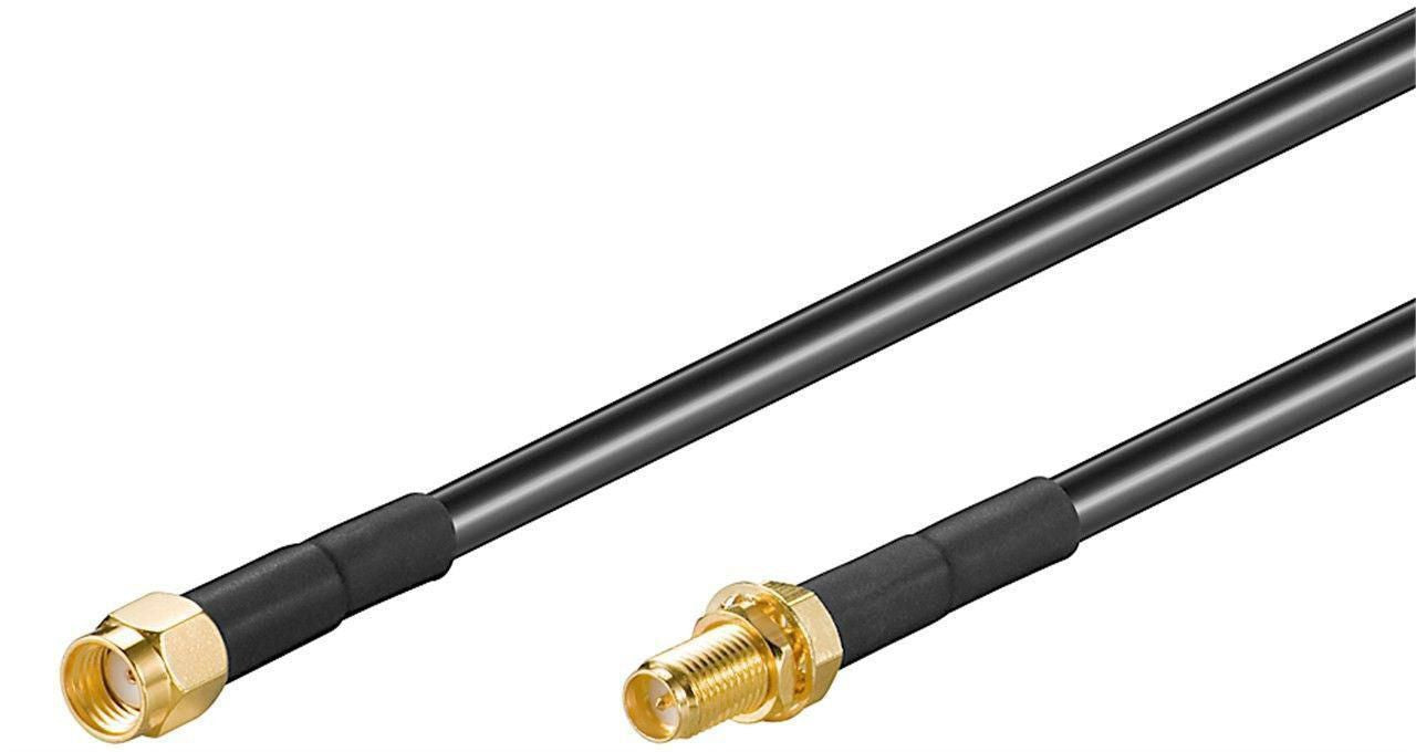 Microconnect 51675 coaxial cable 1 m RP-SMA Black