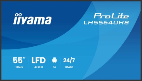 iiyama 55" 4K UHD Most powerful professional digital signage display with advanced control and connectivity options