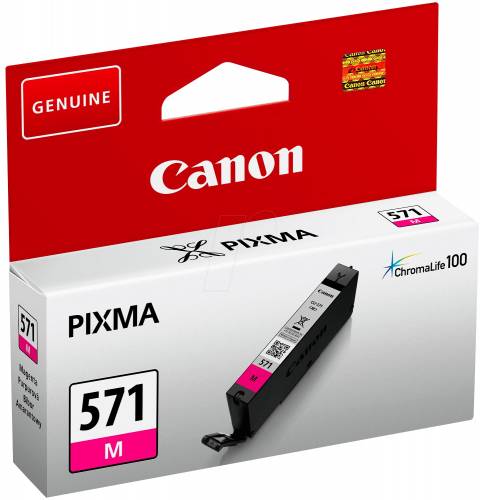 Canon 0387C001/CLI-571M Ink cartridge magenta, 297 pages ISO/IEC 24711 182 Photos 6.5ml for Canon Pixma MG 5750/7750