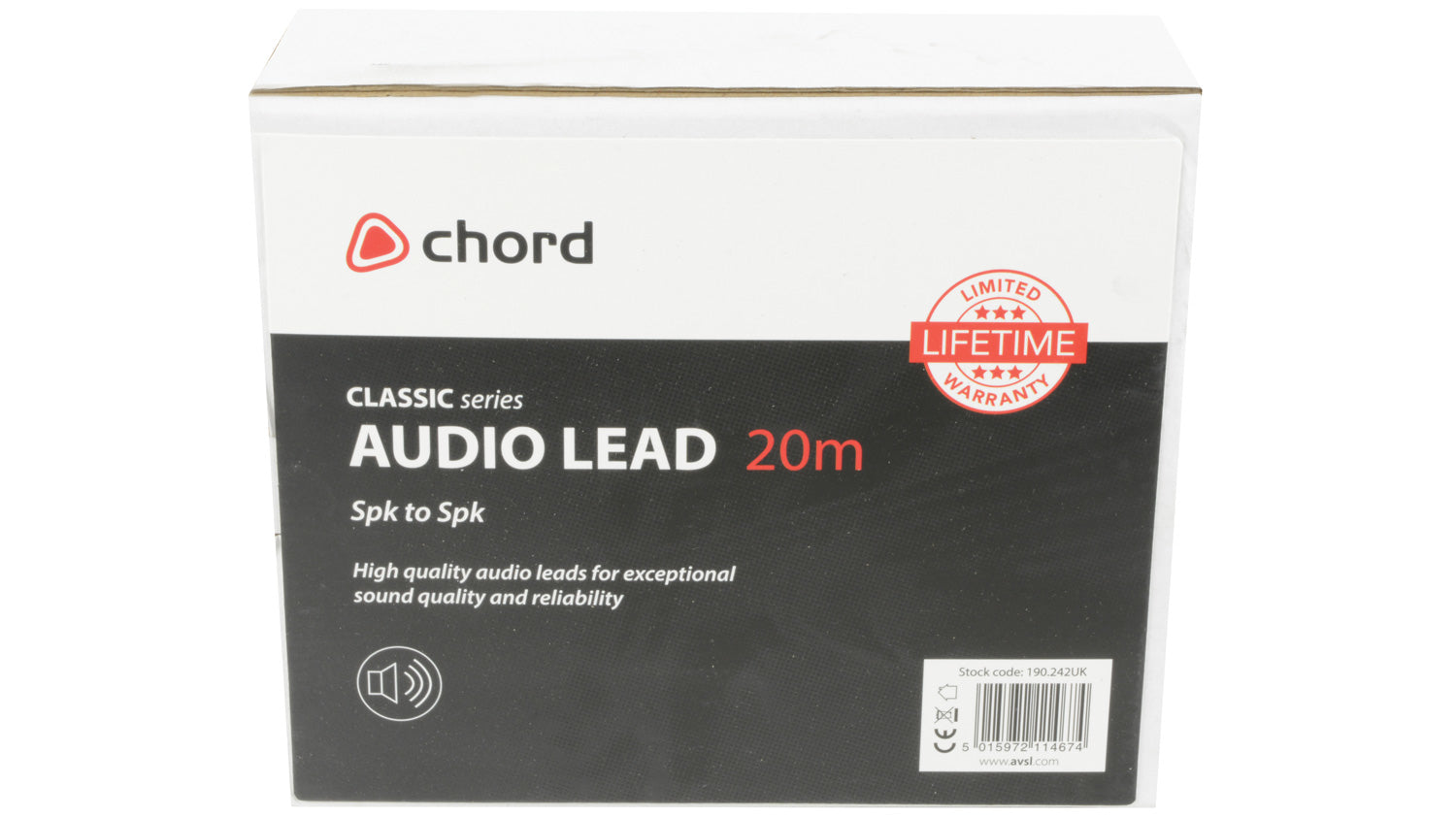 Chord Electronics 190.242UK audio cable 20 m Speakon Black