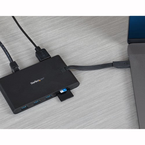 StarTech.com USB C Multiport Adapter - USB Type-C Mini Dock with HDMI 4K or VGA 1080p Video - 100W Power Delivery Passthrough, 3-port USB 3.0 Hub, GbE, SD & MicroSD - Laptop Travel Dock