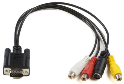 Microconnect MONGGSV video cable adapter 0.3 m VGA (D-Sub) RCA + S-Video Black