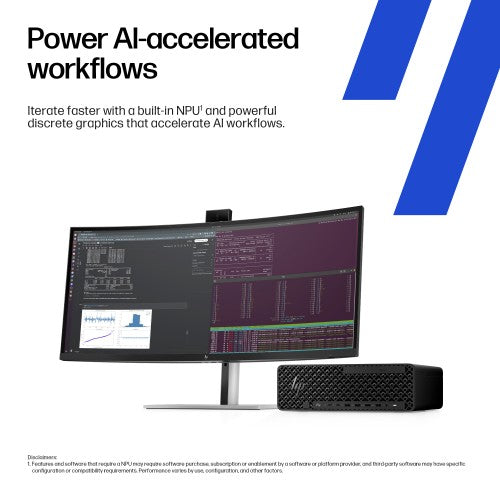 HP Z2 SFF G1i Wolf Pro Security Edition Intel Core Ultra 9 285K 64 GB DDR5-SDRAM 2 TB SSD NVIDIA RTX 4000 Ada Windows 11 Pro Workstation AI Workstation, AI PC Black