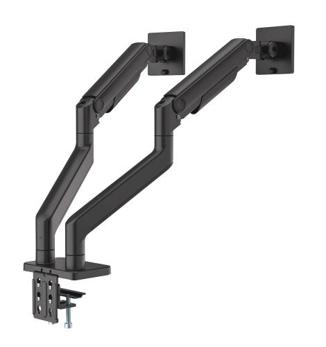 Manhattan Dual Desk Mount for TV & Monitors (Full Motion Spring), For screens 13" to 45", Clamp or Grommet Assembly, VESA compatibility: 75x75 and 100x100mm - check the dimensions of the four mounting holes on back of screen to ensure it fits, Max 20kg (e