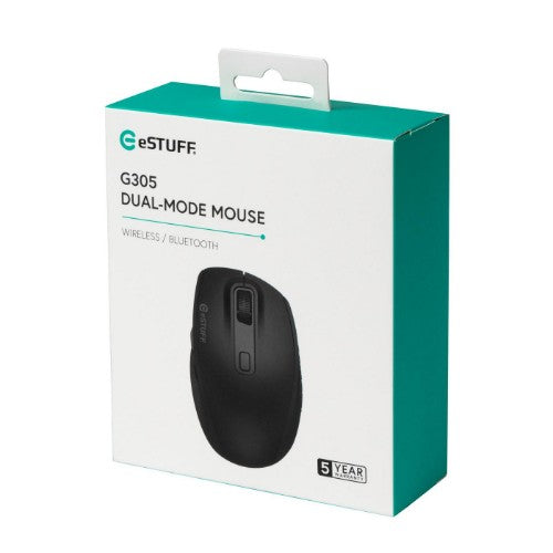 eSTUFF GLB214002 mouse Office Right-hand RF Wireless + Bluetooth IR LED 1800 DPI