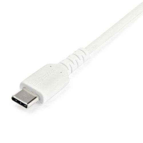 StarTech.com 2m USB A to USB C Charging Cable - Durable Fast Charge & Sync USB 2.0 to USB Type C Data Cord - Rugged TPE Jacket Aramid Fiber M/M 3A White - Samsung S10, iPad Pro, Pixel