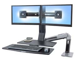 Ergotron WorkFit -A, Dual 55.9 cm (22") Desk Black