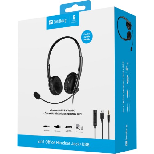 Sandberg 2in1 Office Headset Jack+USB