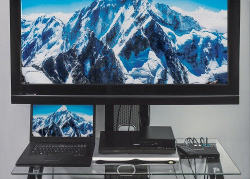 Manhattan 1080p 4-Port HDMI Multiviewer Switch, Switch with Four Inputs on One Display, Video Bandwidth Amplifier, Remote Control, Black, Three Year Warranty