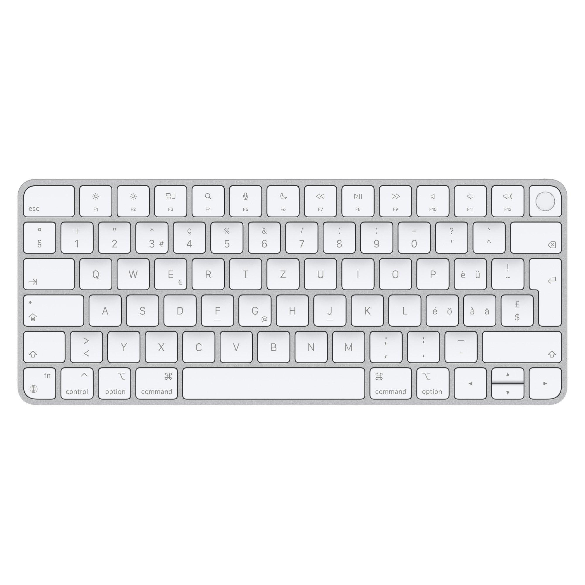 Apple Magic keyboard Universal USB + Bluetooth Swiss Aluminium, White