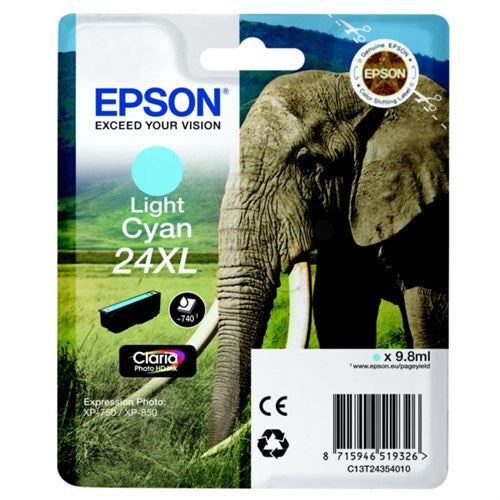 Epson C13T24354012/24XL Ink cartridge light cyan high-capacity, 500 pages 9,8ml for Epson XP 750