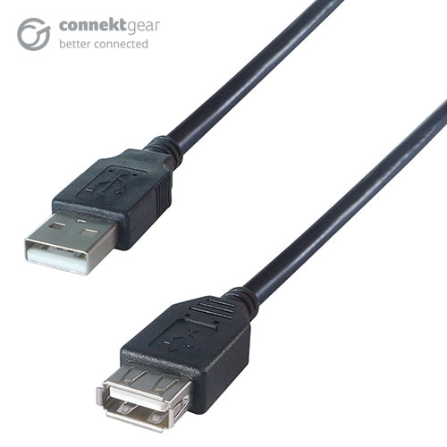 connektgear 1.5m USB 2 Extension Cable A Male to A Female - High Speed