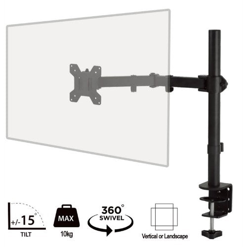 piXL SINGLE ARM monitor mount / stand 68.6 cm (27") Black