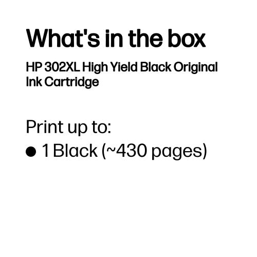 HP F6U68AE/302XL Printhead cartridge black high-capacity, 430 pages ISO/IEC 24711 8.5ml for HP DeskJet 1110/2130/OfficeJet 5200