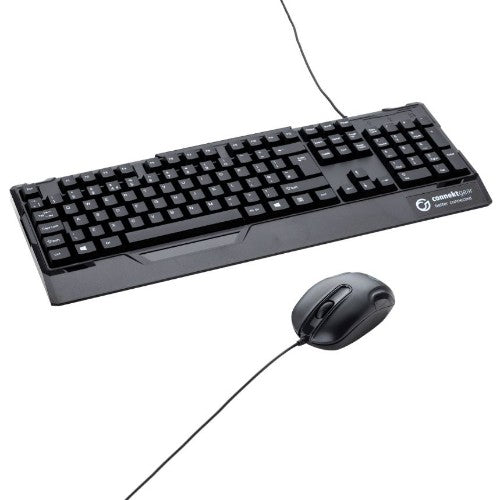 connektgear KB235 USB Standard UK Layout Keyboard & 3 Button Optical Mouse - Black