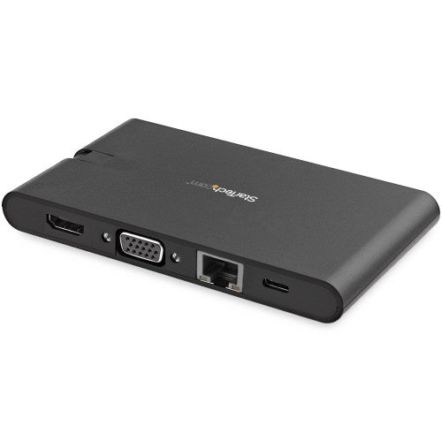 StarTech.com USB C Multiport Adapter - USB Type-C Mini Dock with HDMI 4K or VGA 1080p Video - 100W Power Delivery Passthrough, 3-port USB 3.0 Hub, GbE, SD & MicroSD - Laptop Travel Dock