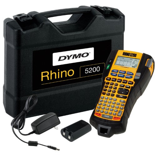 DYMO RHINO 5200 Industrial Label Maker | Labelling Machine Kit Case | Time-Saving Hot KeysPrints FastDurable Label Maker For Job Sites and Heavy-Duty Labelling Jobs (EU Type C Plug)