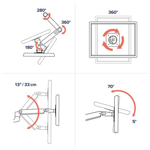 Ergotron LX Series 45-245-026 monitor mount / stand 68.6 cm (27") Desk Silver