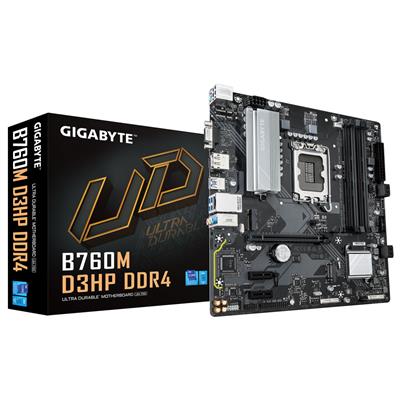 GIGABYTE B760M D3HP DDR4 Motherboard - Supports Intel Core 14th Gen CPUs, 4+1+1 Phases Digital VRM, up to 5333MHz DDR4 (OC), 2xPCIe 4.0 M.2, GbE LAN, USB 3.2 Gen1
