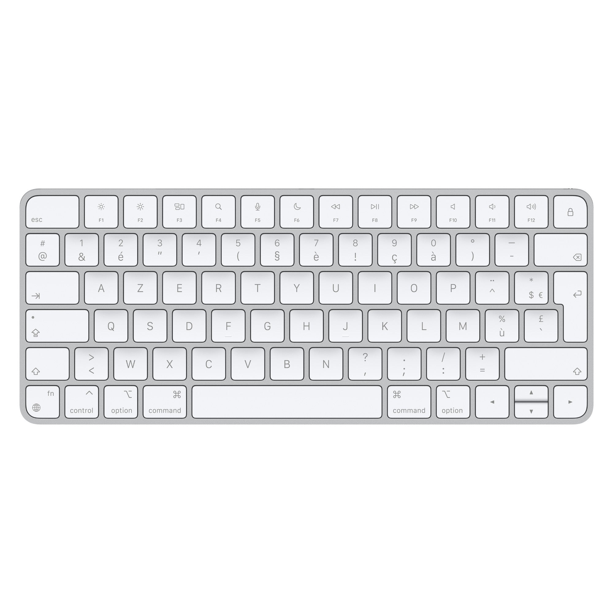 Apple Magic keyboard Universal USB + Bluetooth AZERTY French Aluminium, White