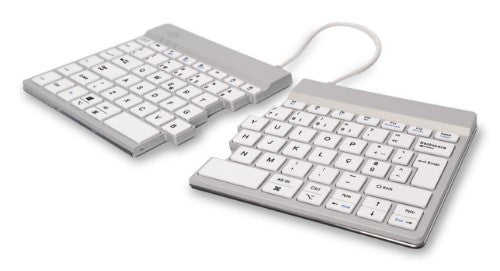 R-Go Tools Ergonomic keyboard R-Go Split Break with break software, ergonomic split keyboard, QWERTY (PT), Bluetooth, white