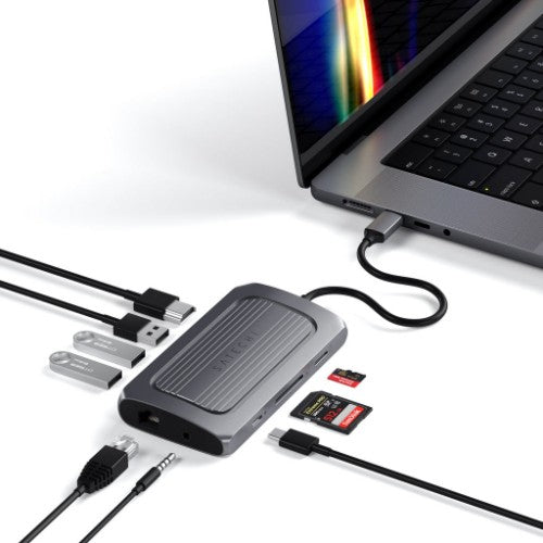Satechi ST-U4MA3M laptop dock/port replicator USB Type-C Grey